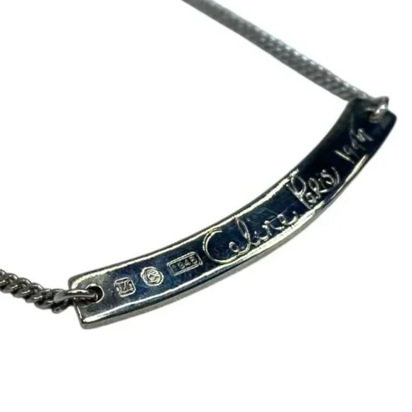 Celine Old Necklace Choker 1945 Macadam Accessories Small Logo Plate Star Ring - Picture 2 of 8